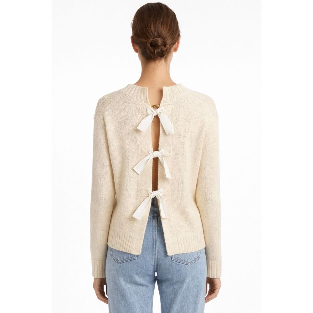 Derek Lam 10 Crosby Cashmere Linen Tie Front Cardigan Medium